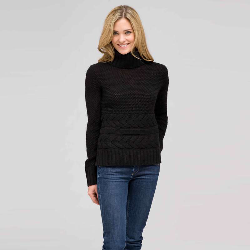 Wool Blend Turtle Neck Sweater, , large